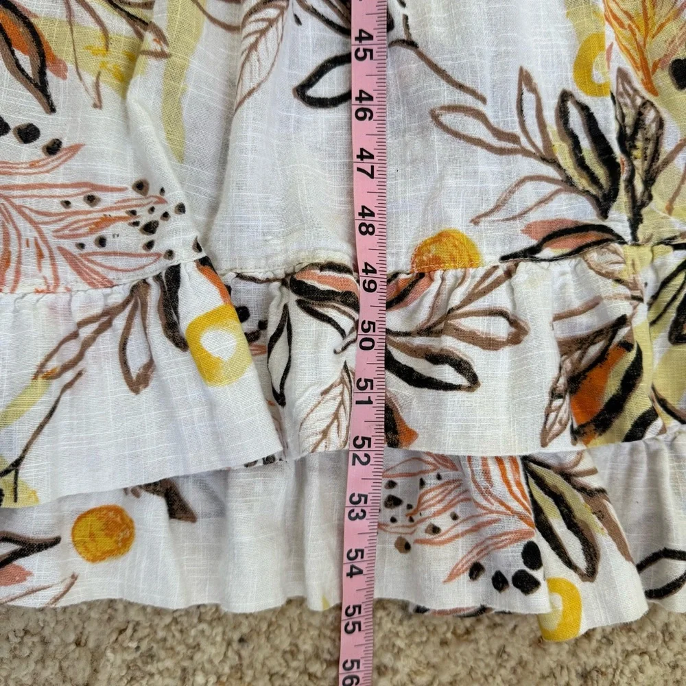 Free People Anita Printed Maxi Dress Ivory Floral Ruffle Tiered Boho Size Small - Picture 8 of 10